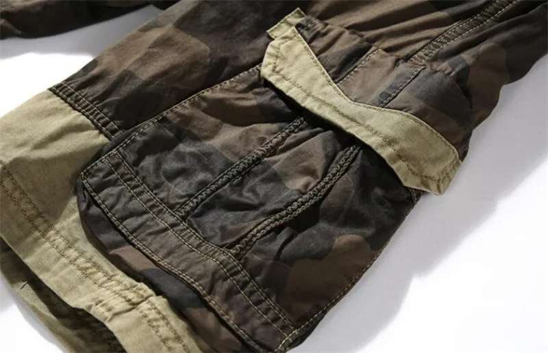 

MORUANCLE Men's Summer Camouflage Cargo Shorts With Multi Pockets Military Tactical Short Pants Trousers 100% Cotton Size 30-40