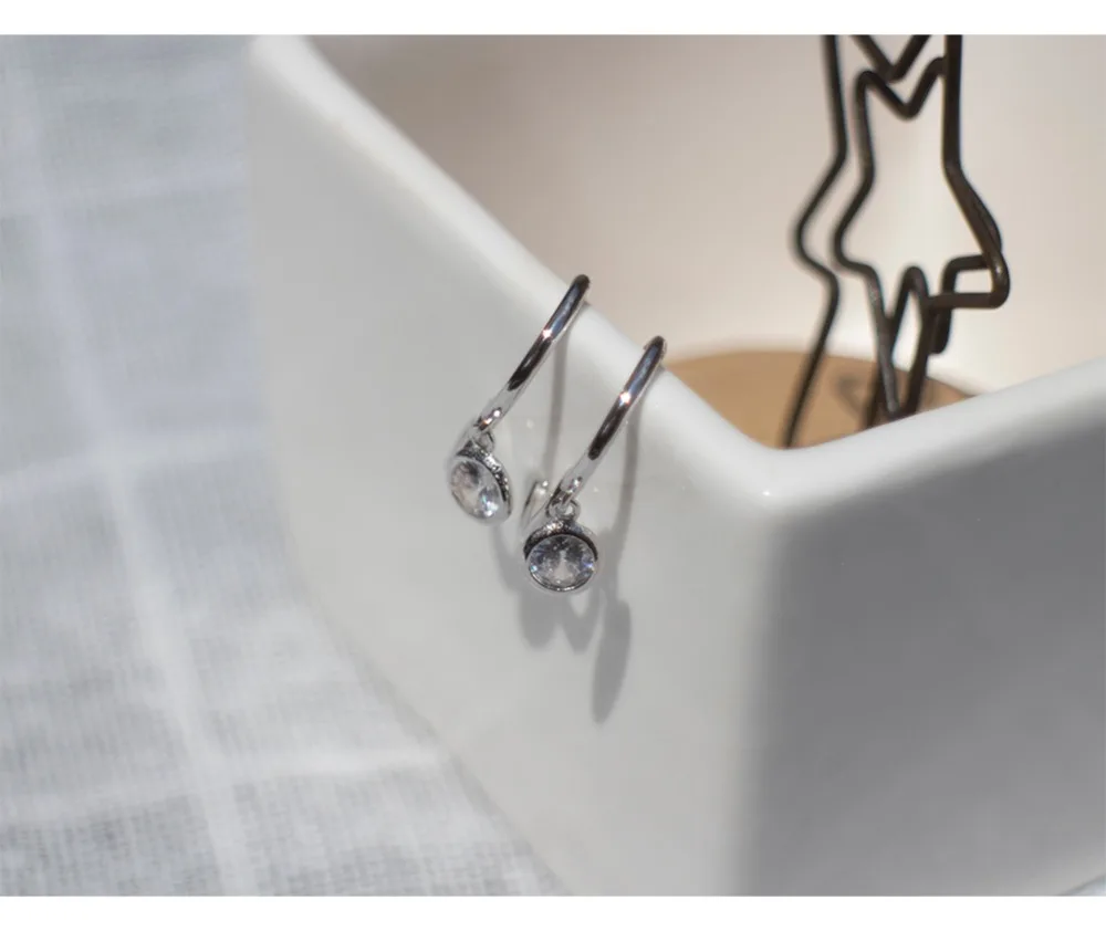 Серьги из стерлингового серебра 925 пробы, Модный Циркон, круглый короткий кулон, круглые серьги, тренд кости, дикие женские серебряные серьги, ювелирные изделия