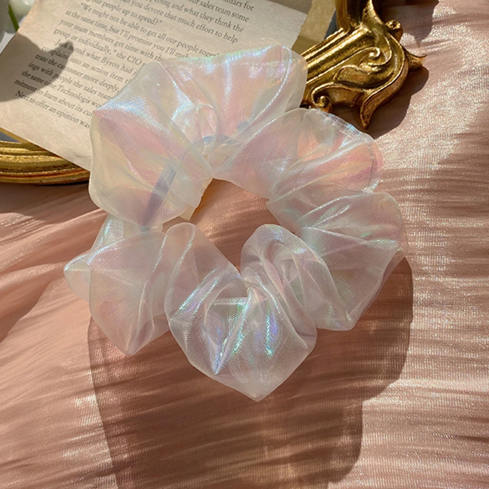 

1pcs Hair Scrunchies Satin Elastic Bands Scrunchy Ties Ropes Chiffon Women Girls Hair Accessories Chiffon Transparent Lace