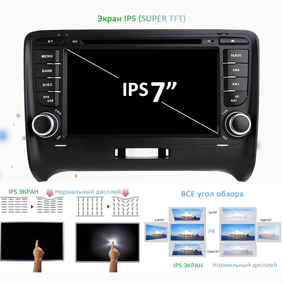 DSP ips 4G 64G Android 9,0 2 DIN автомобильный DVD gps для Audi TT MK2 8J 2006 2007 2008 2009 2010 2011 2012 мультимедийный плеер радио
