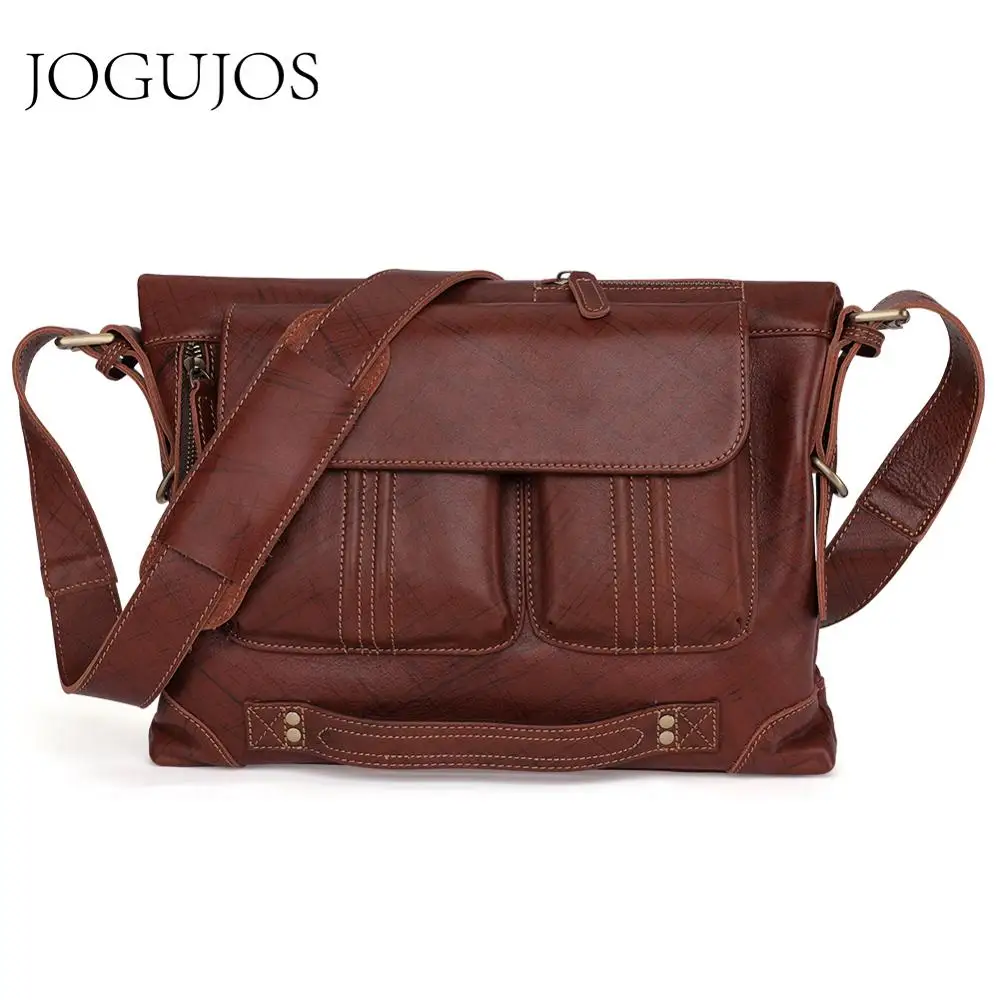 Сумка-мессенджер JOGUJOS мужская из натуральной кожи Многофункциональный саквояж
