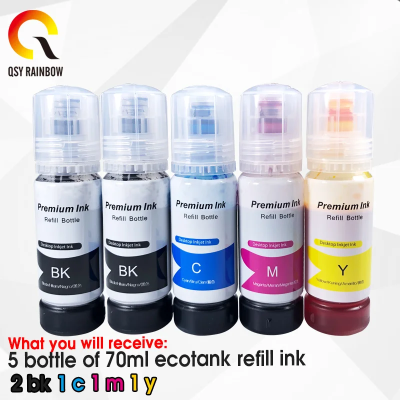 Набор для заправки Epson EcoTank L чернила на основе красителя СНПЧ 4150 4160 6161 3110 ET 3150 2710