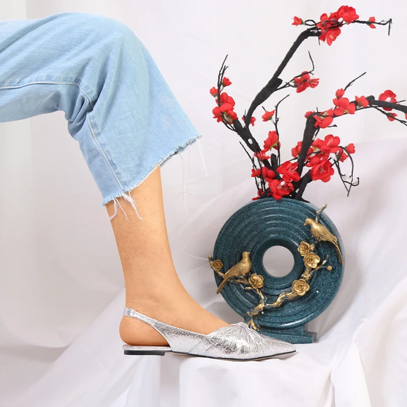 

WETKISS Ladies Flat Sandals Slingback Butterfly Knot Women's Sandals Summer Dress Shoes Woman Cozy Flat Shoes