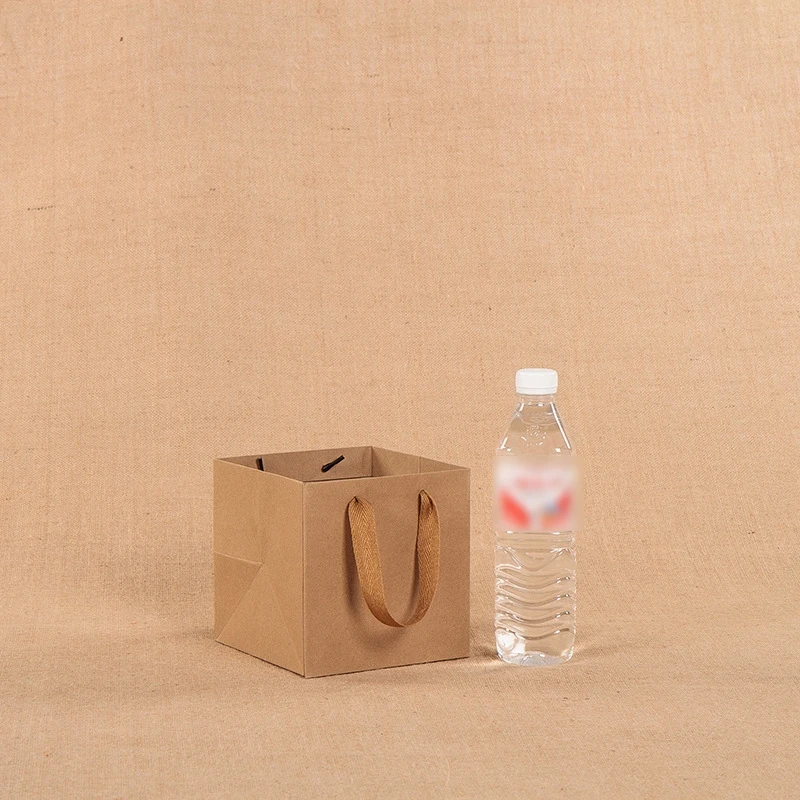 Цветочный магазин крафт бумажный пакет большая переносная сумка с квадратным