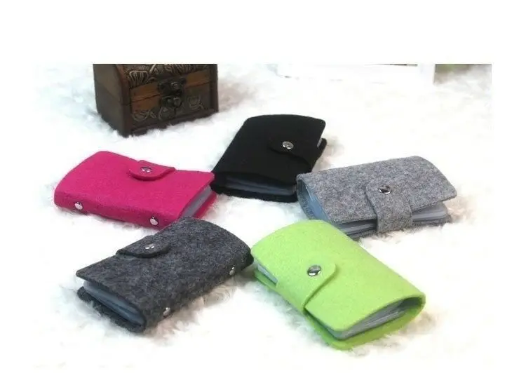 

Mini 24-card felt multi-card type ID Credit Card Holder flip wallet Case Package Bag Holder 2019 /BL1