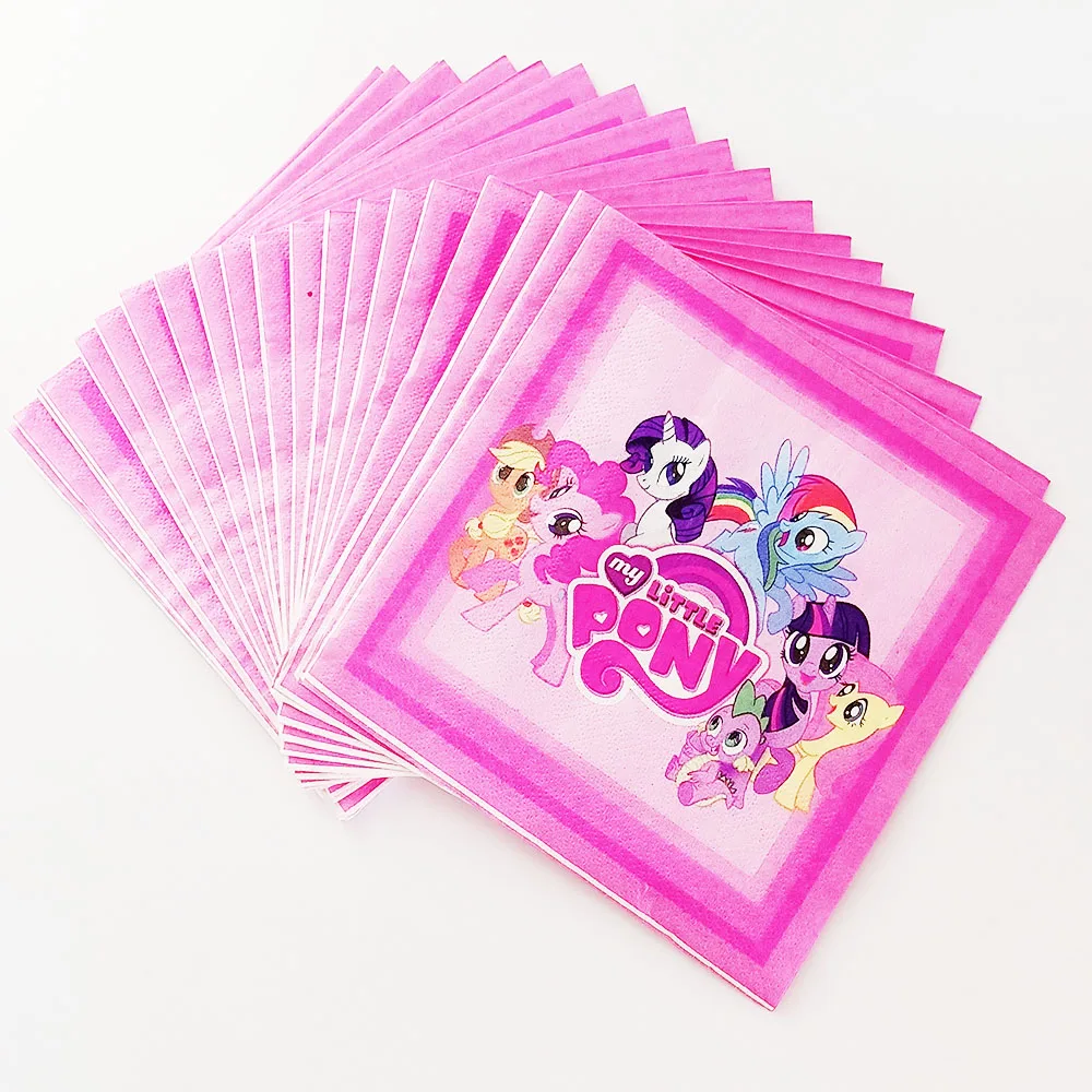 Маленькие пони 90 шт. с днем рождения Детские праздничные украшения одноразовые