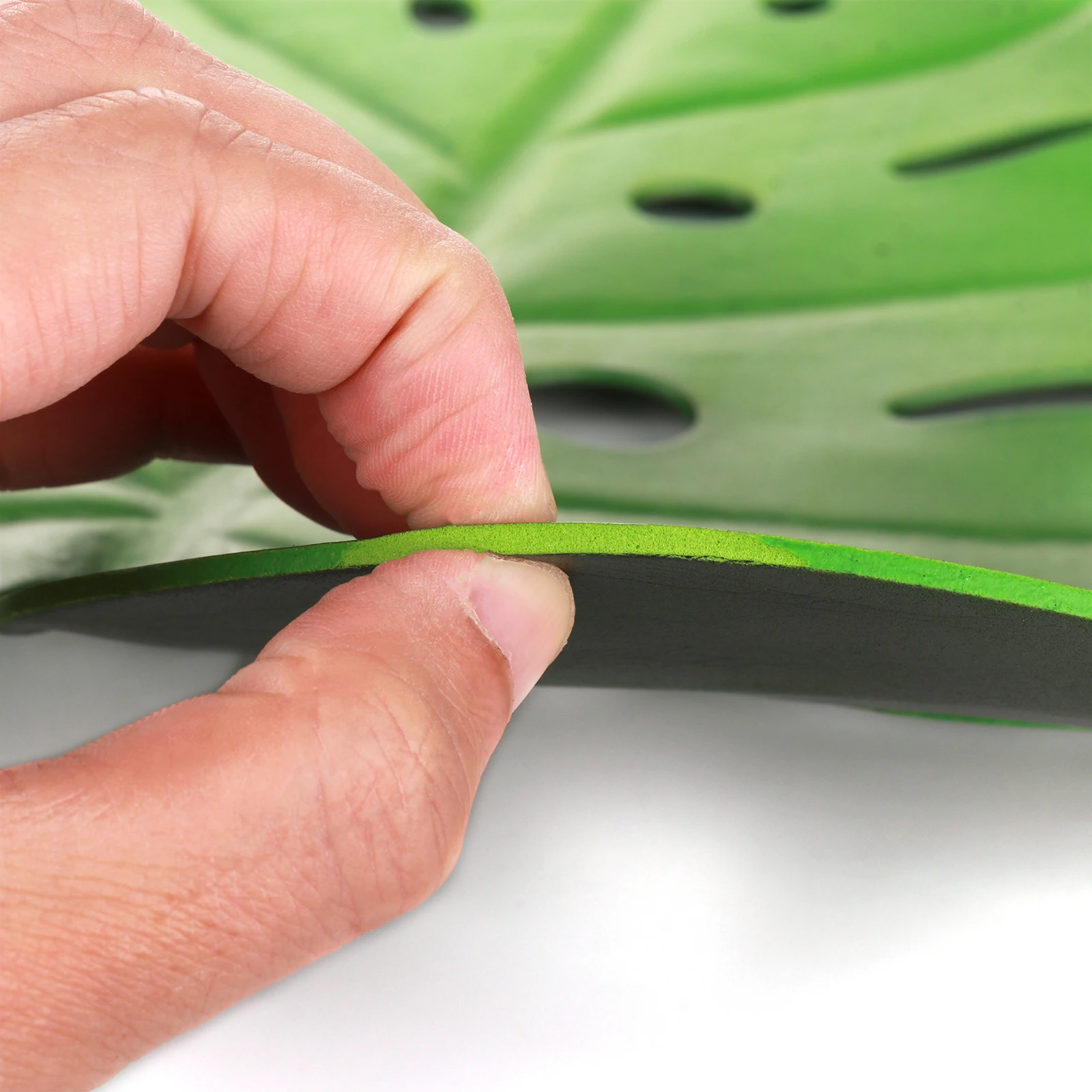 EVA зеленые подставки в форме листьев ПВХ салфетки для кухонного стола