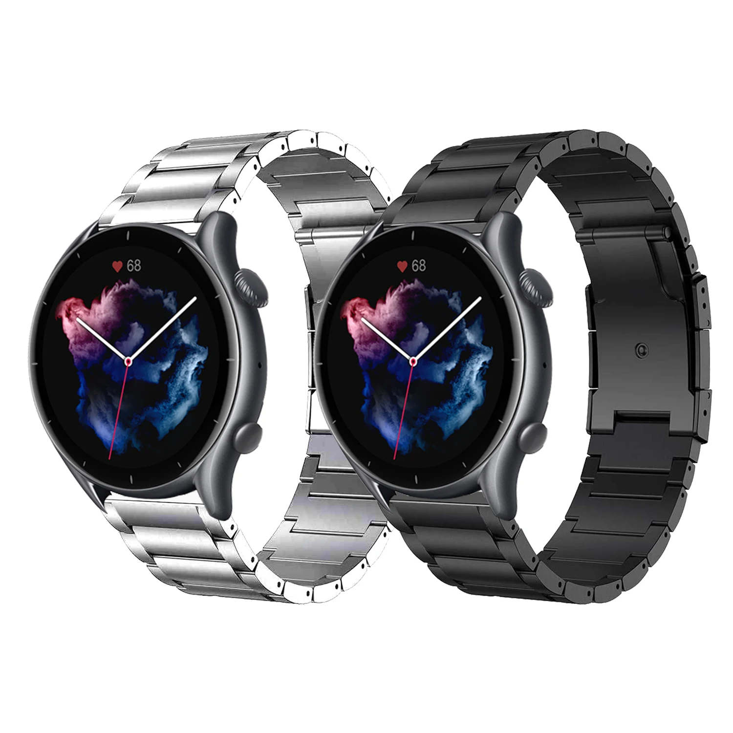 

22mm Titanium Strap For Huami Amazfit GTR 3 Band for Amazfit GTR2 47mm Replacement Strap Metal Steel Clasp Bracelet Watchbands