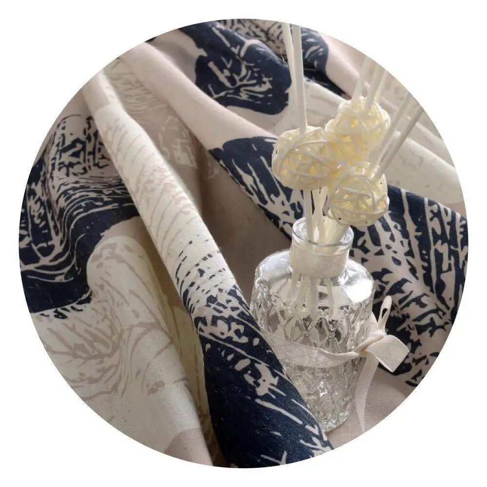 Занавески с высоким затенением из хлопка и льна в американском стиле принтом