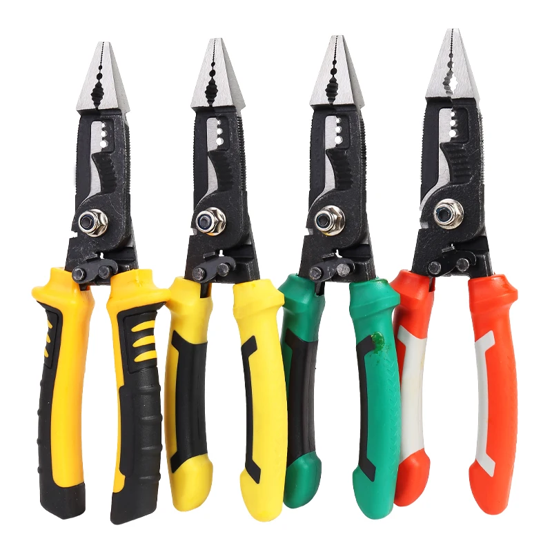 

9 In 1 Multifunctional Electrician Pliers Long Nose Crimping Pliers Wire Stripper Diagonal Cable Cutter Cut Terminal Hand Tools