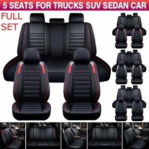 11pcs 5 seats car seat covers automobiles seat covers protector deluxe pu leather frontrear full set suv truck cushion free global shipping
