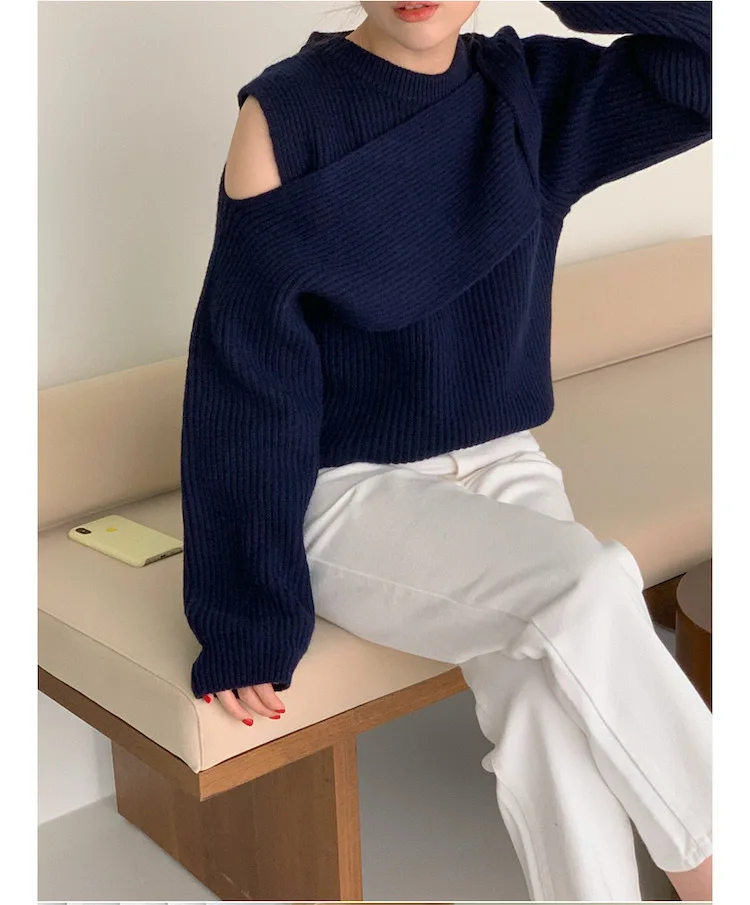 

Sweater Solid Winter Warm Long Sleeve Sweater Casual Slim Knitted Pullovers Knitting one