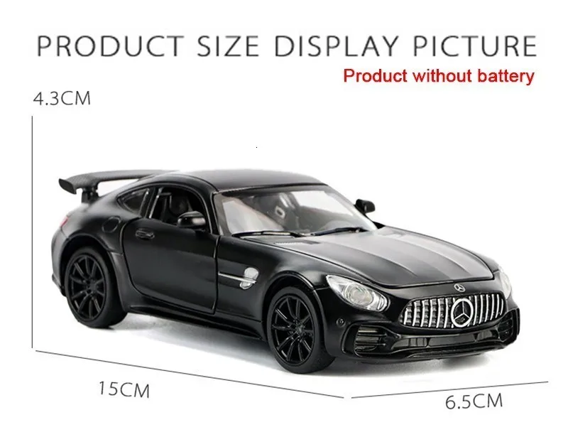 1/32 литой спортивный автомобиль из сплава, модель Benz AMG GTR, вытяжной светильник со звуком, литые игрушки, модели автомобилей для детей, подарки на день рождения