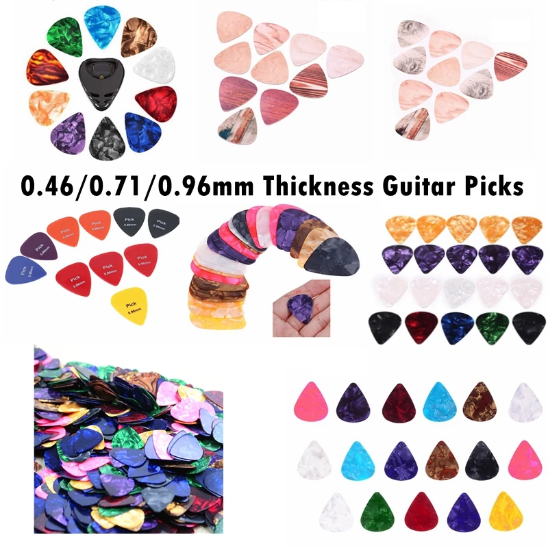 

10/20/25pcs Guitar Picks Plectrums Electric Bass Celluloid Acoustic Music Picks Mediator Guitar Accessories 0.46/0.71mm