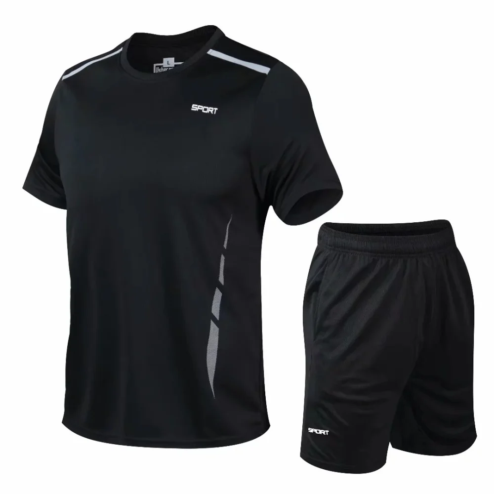 

2021 Quick Dry Sports suits Costumes Men's Running Set gym Fitness Clothing Summer Men Football Set Uniforms Sportswear