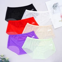 sexy transparent panties ultra thin breathable underwear mesh large size lxl3xl mid waist briefs