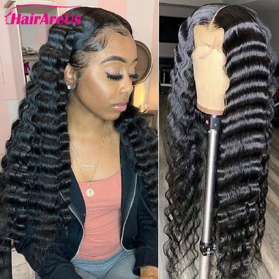 

Deep Curly 13x6 Lace Frontal Wig 100% Brazilian Remy 28 30 Inch Human Hair Wigs Black Women Glueless Wigs Pre Plucked Baby Hair