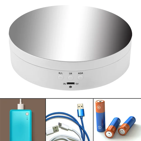 19.5cm Electric Rotating Stand Top Mirror Surface 360° Turntable Rotation  Speed and Angle Adjustable for Product Display Video - AliExpress