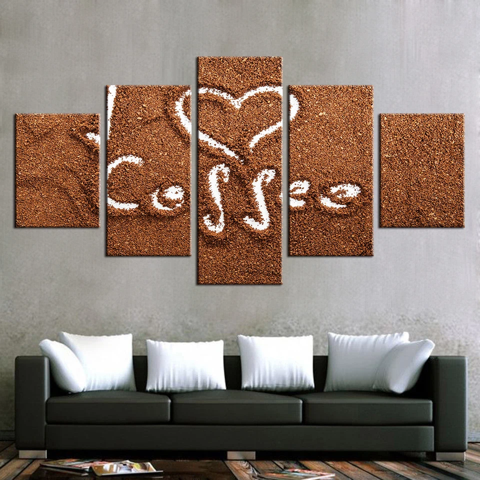 Embelish 5 шт. любовь Кофе Украшения для кухни настенные картины фасоли HD печати холст