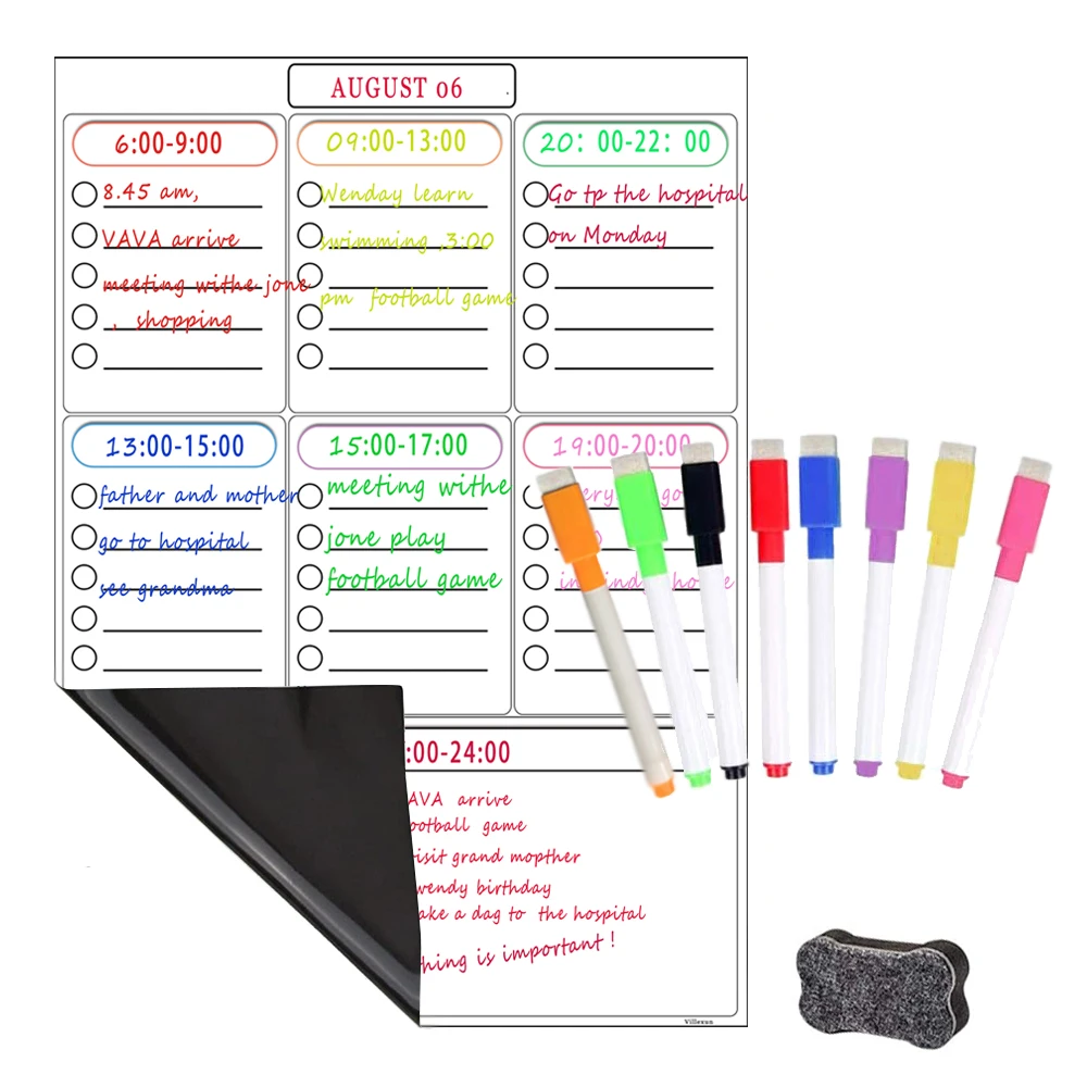 Магнитный телефон для холодильника офиса сухой стираемый календарь планировщик