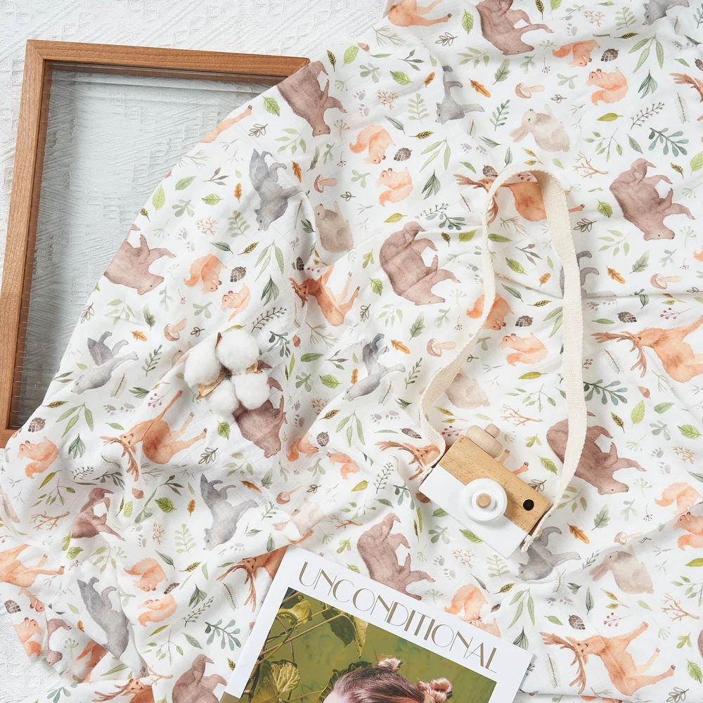 Happyflute-Manta para beb&eacute;, muselina de alta densidad, calidad superior, impresi&oacute;n Digital-2