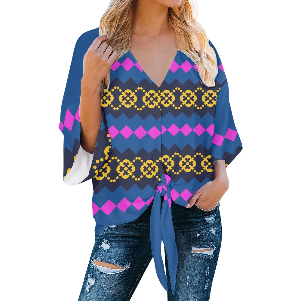 

Promotional Traditional Art Tribal Retro Tattoo Prints Women Chiffon Tops Shirt Exclusive Printed For Ladies Blouses Streetwear
