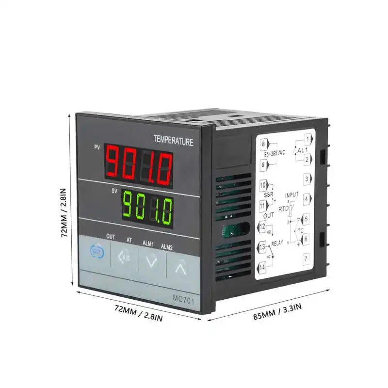 

1PC MC701 Digital PID Temperature Controller K Type PT100 Sensor Input Relay SSR Output Temperature Controller Measuring Access