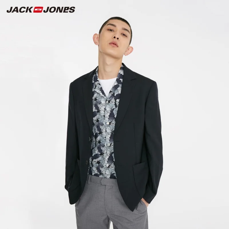 JackJones Мужской приталенный модный шерстяной Повседневный Блейзер Мужская одежда