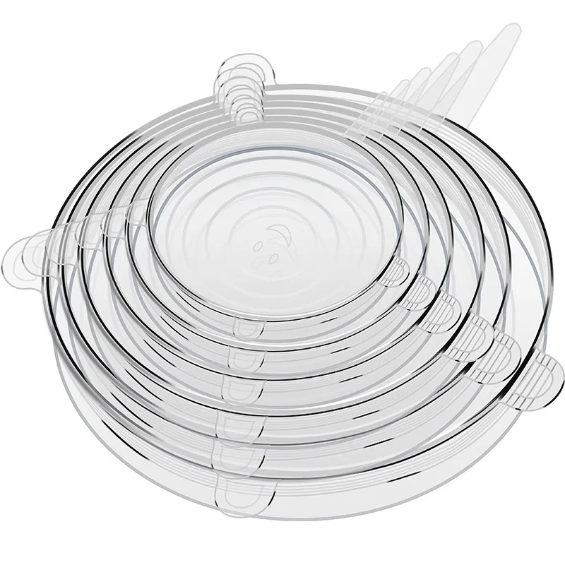 6 шт./партия силиконовая крышка для еды универсальные силиконовые крышки посуды