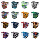 50 шт., одноразовые маски для детей, с принтом в виде футбола