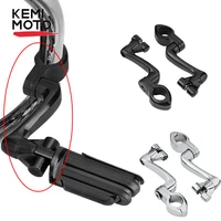 kemimoto 1 14 32mm highway foot pegs mount clamps long angled for touring glide sportster aluminum black chrome left and right