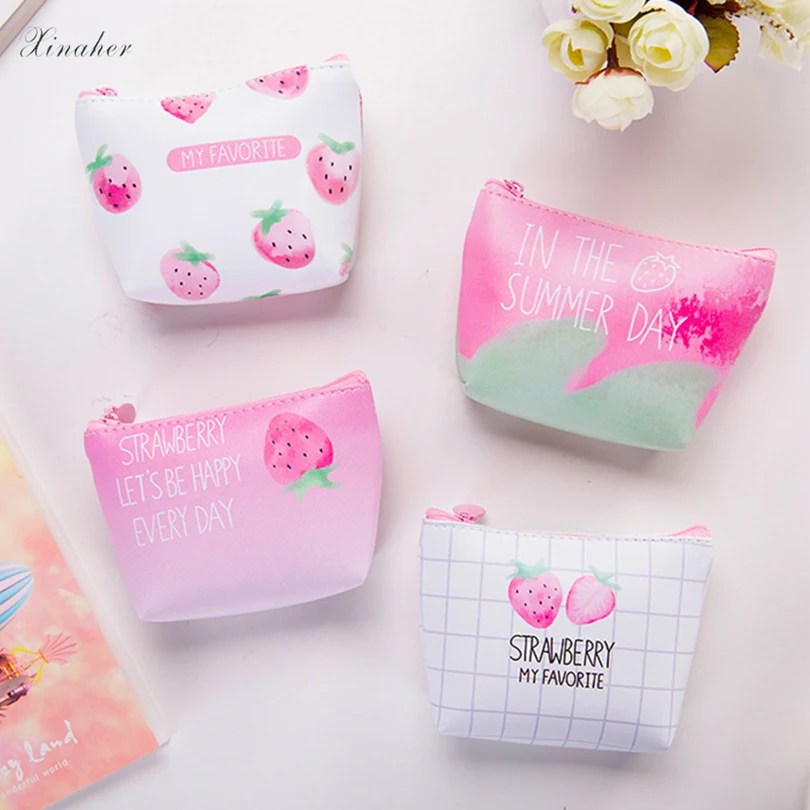 CHICLITS милый кошелек для монет с клубничкой держатель чехол женские маленькие