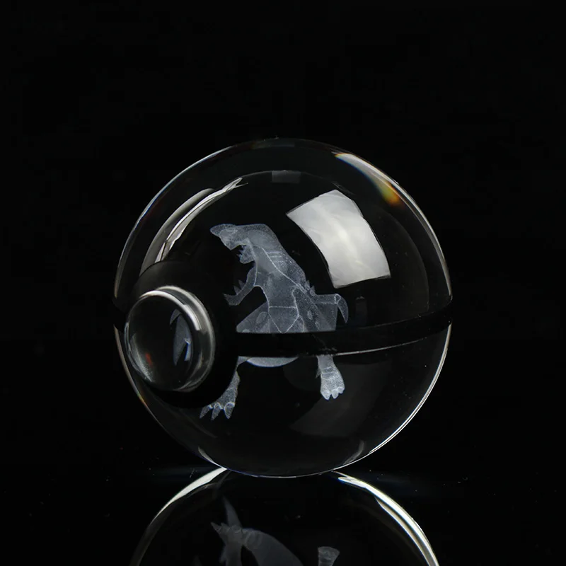 Горячая продажа Хрустальный Карманный шар Garchomp лазерная гравировка стекло сфера