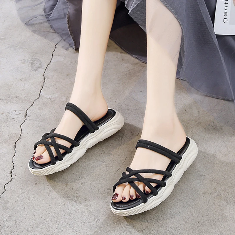 

Clear Heels Comfort Shoes for Women Beige Heeled Sandals 2021 Summer Increasing Height All-Match Clogs Wedge Black Flat Elastic
