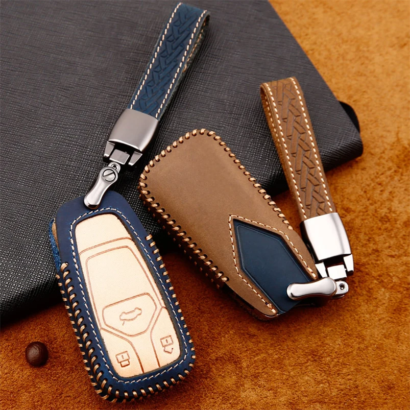 1 шт. автомобильный смарт-брелок для ключей из натуральной кожи | Автомобили и