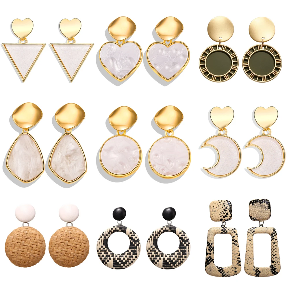 Корейские серьги 17KM золотого цвета 2022 для женщин влюбленные модные висячие с