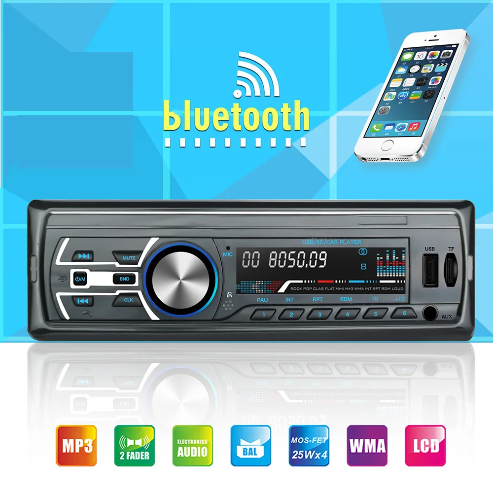 Автомобильный радиоприемник с Bluetooth автомобильный стерео радио цифровой FM Aux вход приемник SD USB In-dash 1 Din автомобильный MP3 мультимедийный плеер универсальный