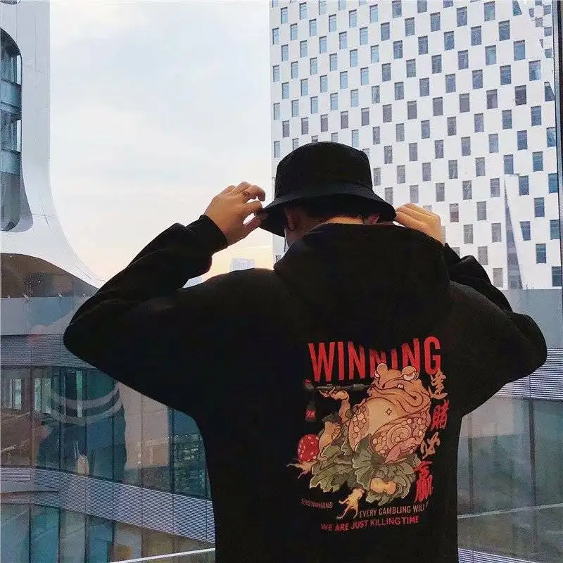 

Толстовка мужская в стиле Харадзюку, свитшот, стильная уличная одежда в стиле хип-хоп, топы с рисунком дьявола, одежда для пар, уличная одежд...