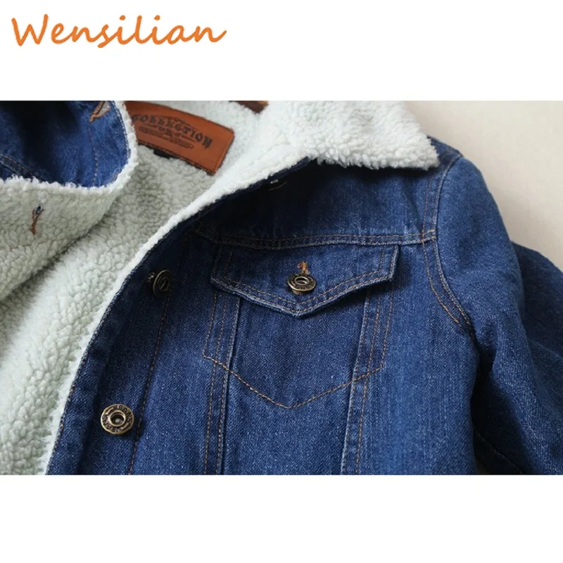 

Women's Denim Jacket Fleece Jean Jacket for Women Winter Female Vintage Solid Basic Coat Outwear Tops Clothes Denim Feminine