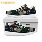 Модная детская обувь, модные кроссовки для мальчиков и девочек, милая Повседневная дышащая легкая обувь на плоской подошве со шнуровкой и изображением животных