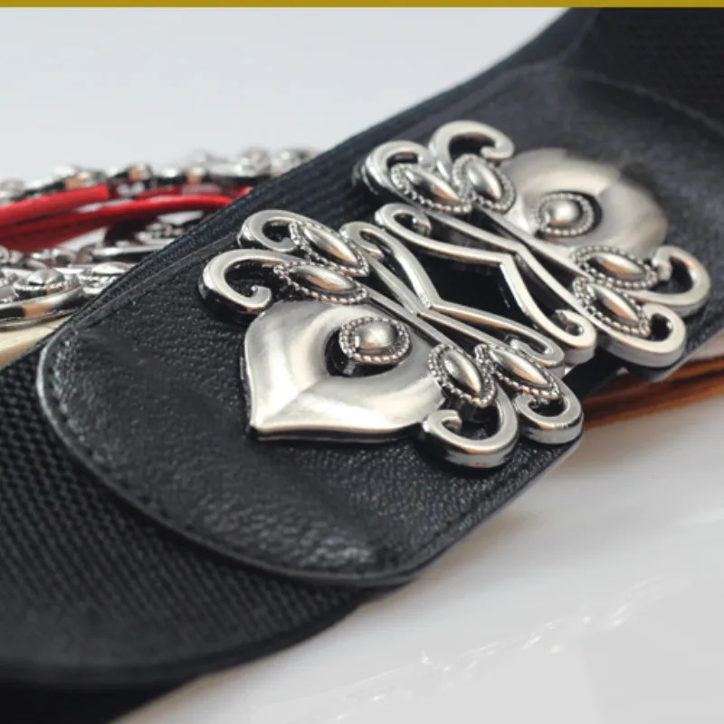 

Belts for Women Black Belt Waist Elastic Ladies Waistband Buckle Decoration Coat Sweater Fashion Dress White