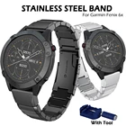 Ремешок для часов Garmin Fenix 6x6x Pro5x PlusQuaitx3 Mk1D2, 26 мм, из нержавеющей стали, с инструментом