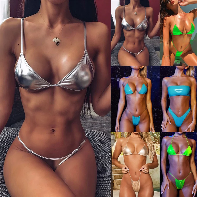 Купальник женский бикини сексуальный бюстгальтер без арматуры полиэстер