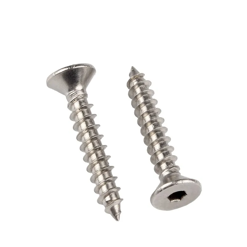 M3 M4 M5 M6 M8 304 самонарезающие шестигранные плоские потайные винты из нержавеющей
