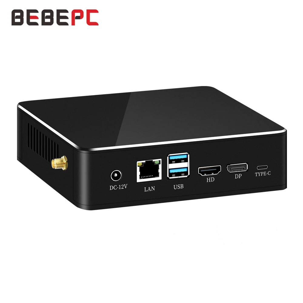 BEBEPC HTPC мини ПК 4 ядра Intel Core i7 8265U вентилятор Windows 10 Wi Fi HD DP @ 60 Гц 2 * DDR4 Оперативная