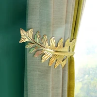 2pcs new big leaf style curtain tie back hold backs holder metal curtain hook leaves design for home u shaped wall