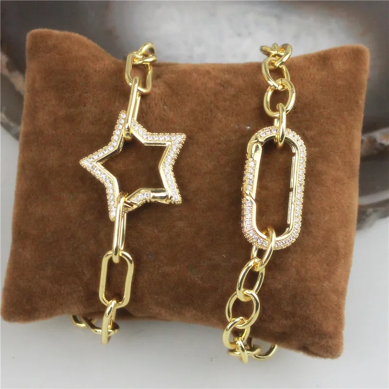 5 шт./лот Новый дизайн браслета с пружинным замком, покрытие из кубического циркона, популярные недорогие компоненты ювелирных изделий оптом.