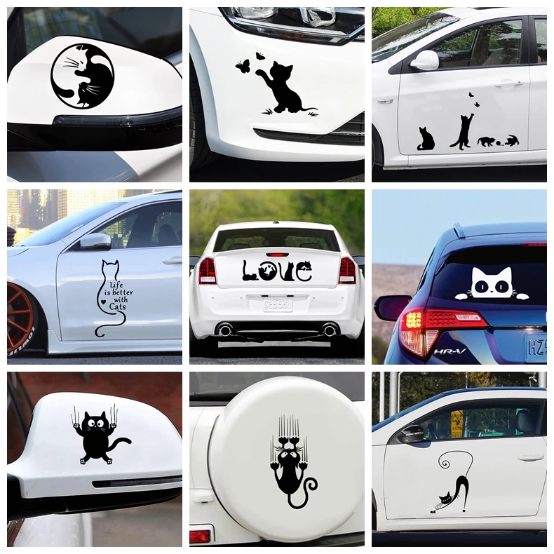 Модные Семейные настенные наклейки с изображением кота для домашнего декора