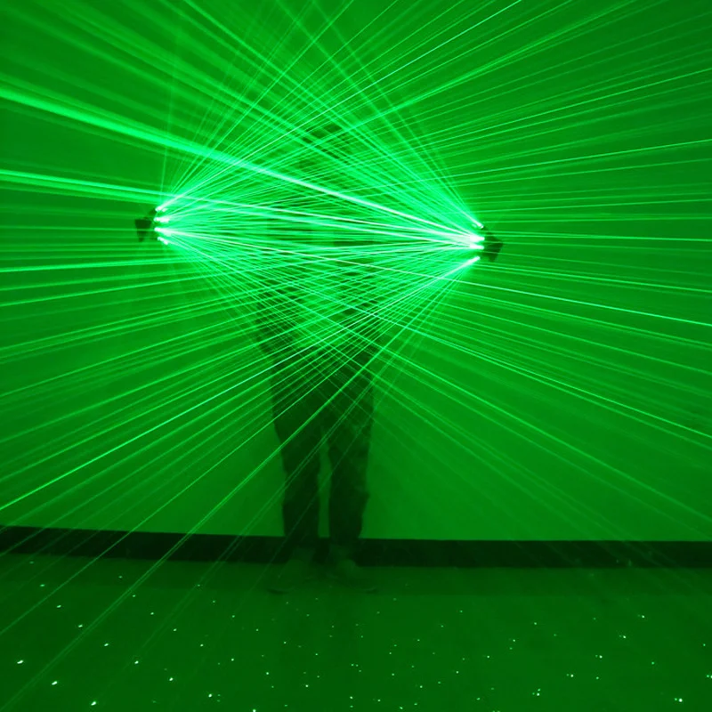 

FANHHUI High Quality Green Laser Gloves Nightclub Bar Party Dance Singer Dance Props DJ Mechanical Gloves LED Light