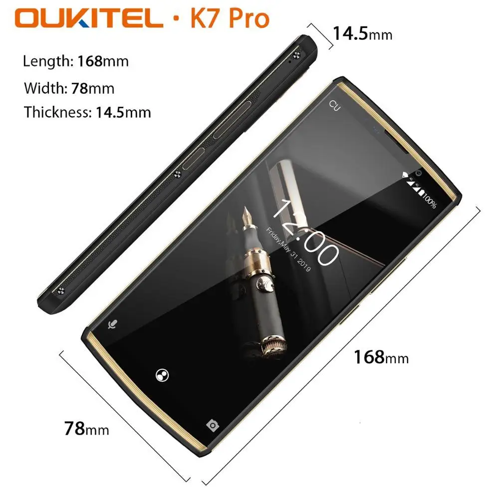 OUKITEL K7 Pro 6 0 &quot10000 мАч android 9 4G смартфон MT6763 Octa Core 4 Гб 64 быстрая зарядка отпечатков